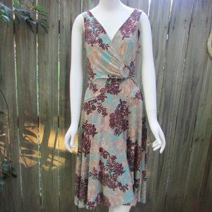 Jones New York Tan, Brown and Green Dress size 8